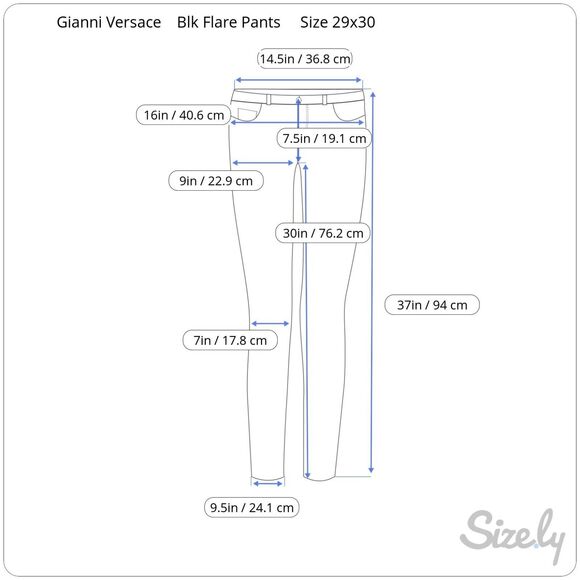 Gianni Versace Women's Black Wool Pull On Flare Pants Size 29 x 30 - Picture 11 of 11